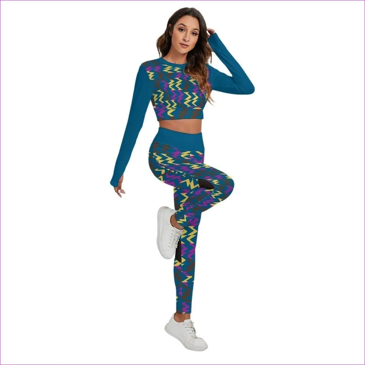 Zig & Zag Women's Sport Set With Backless Top And Leggings