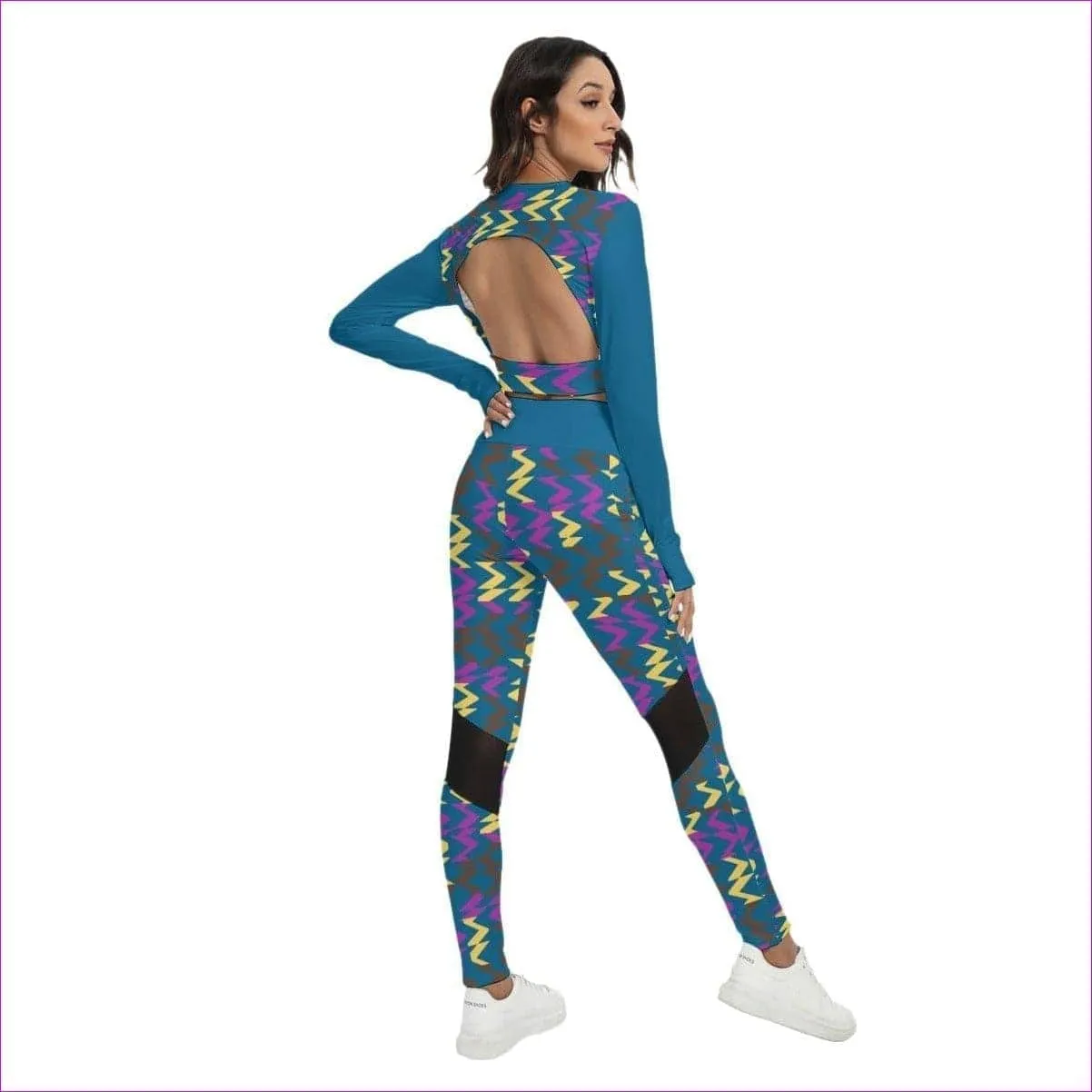 Zig & Zag Women's Sport Set With Backless Top And Leggings